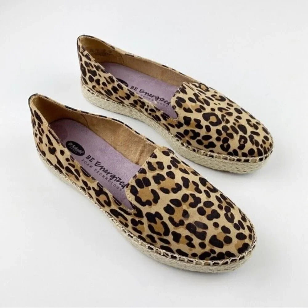 Dr. Scholl's Find Me Animal Print Slip-On Espadrilles Loafers Leopard Size 8